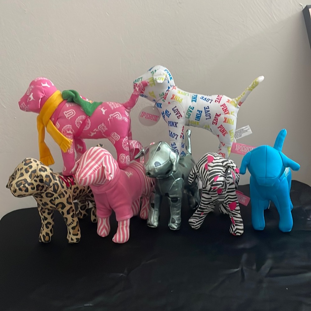 LOT of 7 Victoria’s Secret PINK stuffed dogs